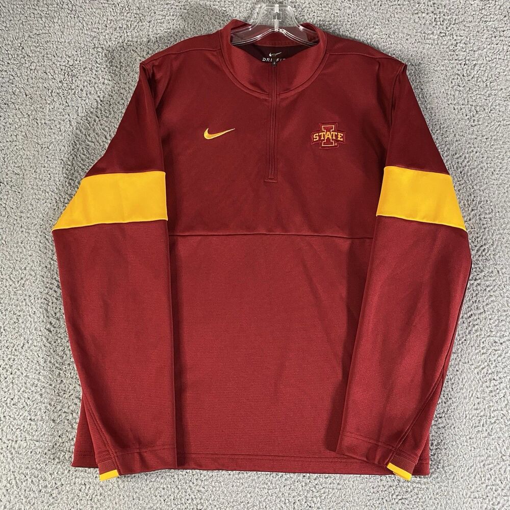Iowa State University Cyclones Nike Sweatshirt Men Large Red 1/4 Zip Pullover